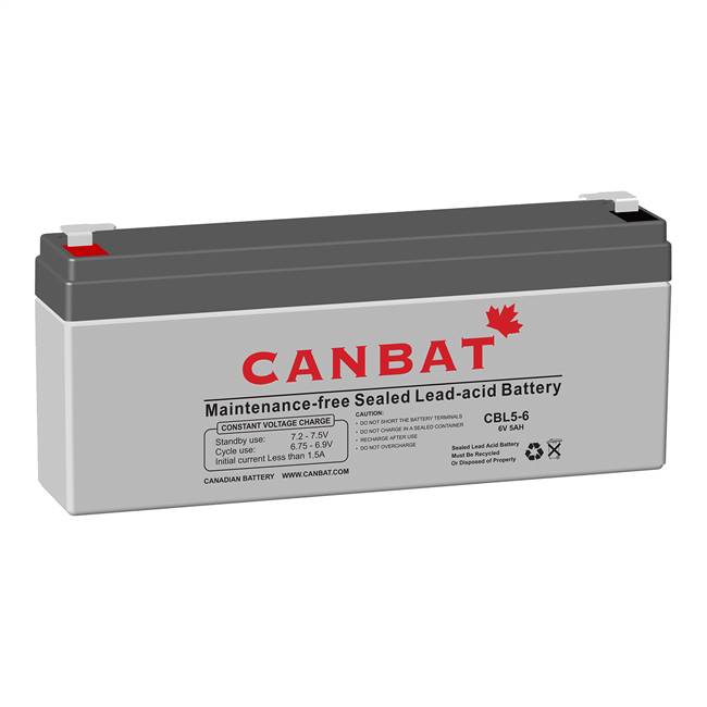 CANBAT 6V 5AH SLA BATTERY (AGM) -  CBL5-6