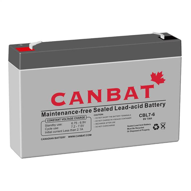 CANBAT 6V 7AH SLA BATTERY (AGM) -  CBL7-6
