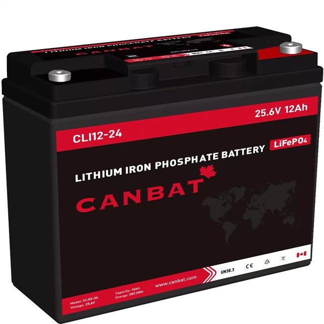 CANBAT24V 12AH LITHIUM BATTERY (LIFEPO4) -  CLI12-24