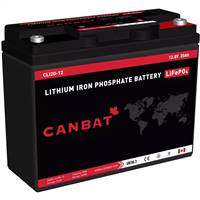 CANBAT 12V 20AH LITHIUM BATTERY (LIFEPO4) -  CLI20-12