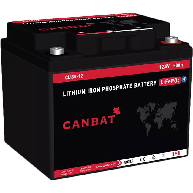 CANBAT 12V 50AH LITHIUM BATTERY (LIFEPO4) -  CLI50-12