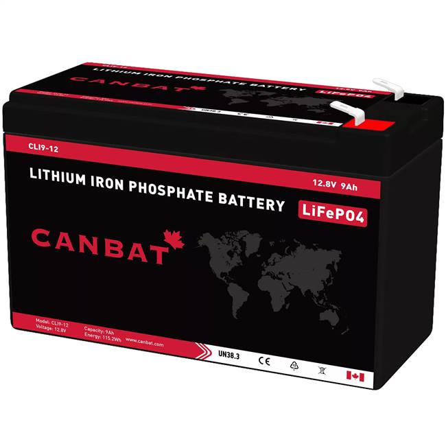 CANBAT 12V 9AH LITHIUM BATTERY (LIFEPO4) -  CLI9-12