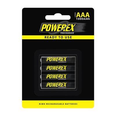 Precharged MHRAAAP4 Rechargeable AAA NiMH (1.2V, 1000mAh) 4pk