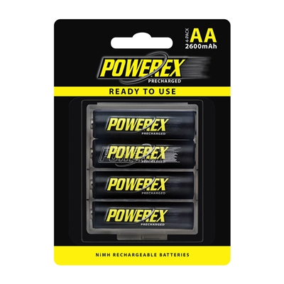 Precharged MHRAAP4 Rechargeable AA NiMH (1.2V, 2600mAh) 4pk