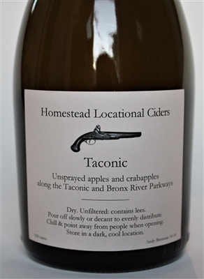 500ml bottle of Aaron Burr Homestead Locational Cider Taconic from the Taconic and Bronx Parkways in Wurtsboro New York