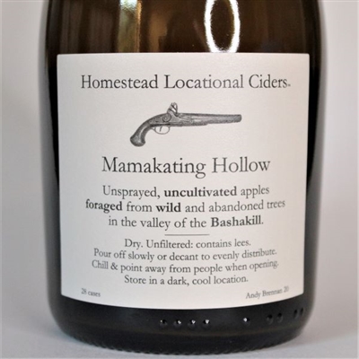 500ml bottle of Aaron Burr Homestead Locational Cider Mamakating Hollow from Wurtsboro New York