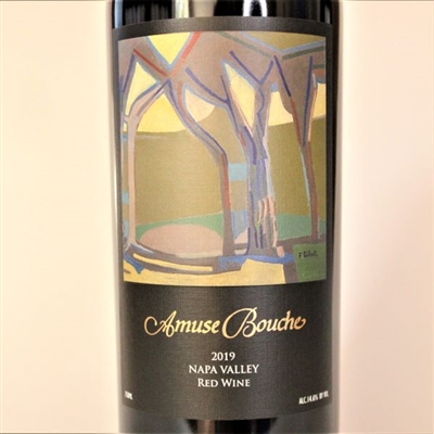 750ml bottle of 2019 Amuse Bouche Proprietary Red Blend of Merlot and Cabernet Franc from Rutherford Hills of Napa Valley California