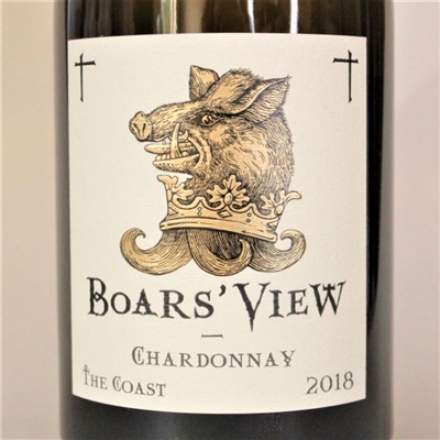 750 ml bottle of 2018 vintage Boars' View Chardonnay 'The Coast' by Schrader Cellars from the Sonoma Coast of California