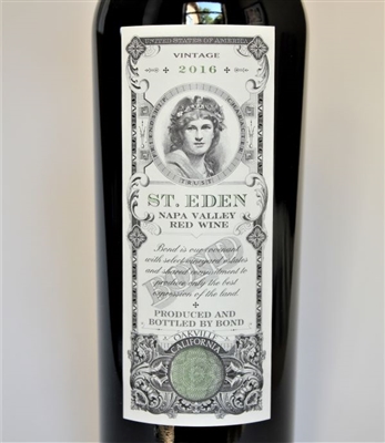 750ml bottle of 2016 Bond St. Eden red wine from Oakville AVA of Napa Valley California