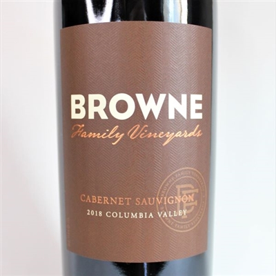 750ml bottle of 2018 Browne Family Vineyards Cabernet Sauvignon from Columbia Valley Washington