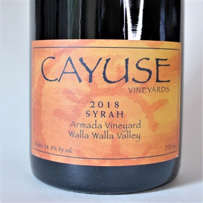 750ml bottle of 2018 Cayuse Armada Vineyard Syrah from the Walla Walla Valley of Washington State