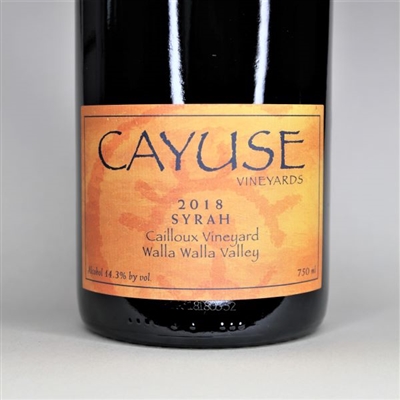 750ml bottle of 2018 Cayuse Cailloux Vineyard Syrah from the Walla Walla Valley of Washington State