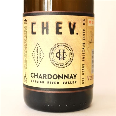 750ml bottle of 2019 Chev Chardonnay Russian River Valley Sonoma California