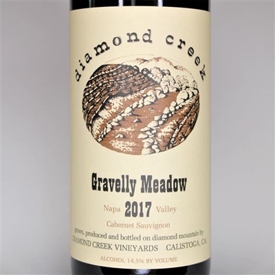 750ml bottle of 2017 Diamond Creek Vineyards Gravelly Meadow Cabernet Sauvignon from the Diamond Mountain AVA of Napa Valley California