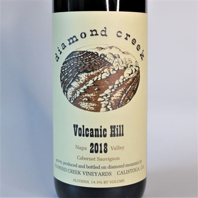750ml bottle of 2018 Diamond Creek Vineyards Volcanic Hill Cabernet Sauvignon from the Diamond Mountain AVA of Napa Valley California