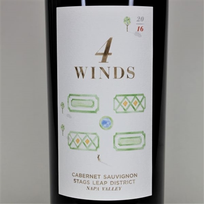 750ml bottle of 2016 4 Winds Cabernet Sauvignon from the Stags Leap District AVA of Napa Valley California