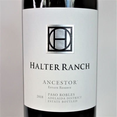 750 ml bottle of Halter Ranch Ancestor Estate Reserve 2018 Red Wine Blend from Paso Robles California