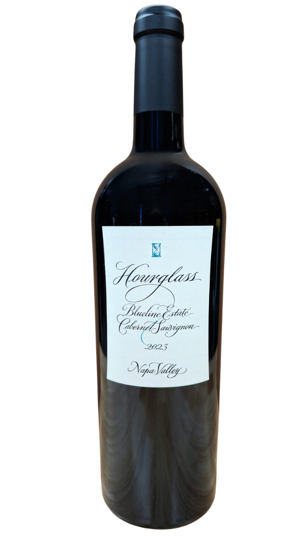 750ml bottle of 2023 Hourglass Blueline Estate Cabernet Sauvignon from the Calistoga AVA of Napa Valley California
