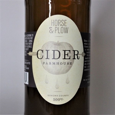 500ml bottle of 2019 Horse and Plow Farmhouse Cider from Sonoma County California