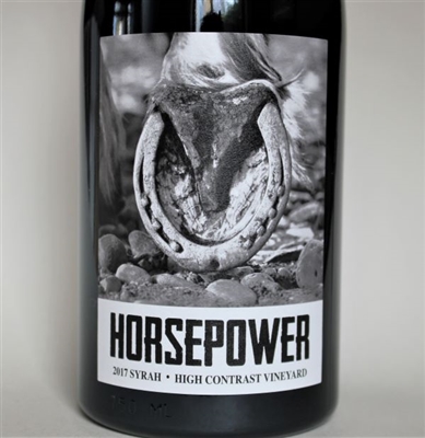 750ml bottle of 2017 Horsepower Syrah from The High Contrast in Walla Walla Valley of Washington State