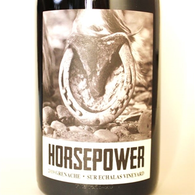 750ml bottle of 2019 Horsepower Grenache from the Sur Echalas Vineyard in Walla Walla Valley of Washington State