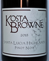 750ml bottle of 2015 Kosta Browne Pinot Noir from the Santa Lucia Highlands AVA of Monterey County California