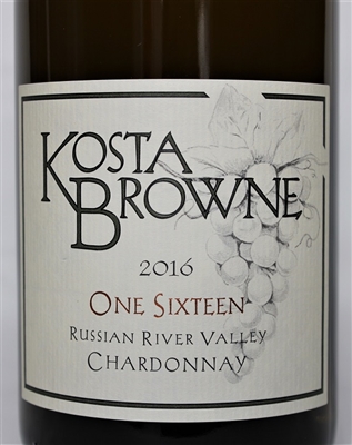 750ml bottle of 2016 Kosta Browne One Sixteen Chardonnay from the Russian River Valley of Sonoma County California