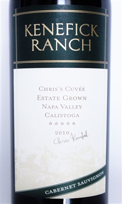 750 ml bottle of Kenefick Ranch Cabernet Sauvignon red wine from Calistoga, Napa Valley, California