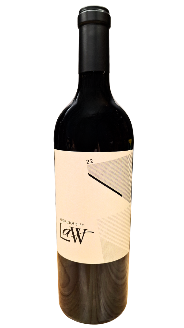 750ml bottle of 2022 Law Estate Wines Audacious red blend of Grenache Cabernet Sauvignon and Syrah from Paso Robles California USA
