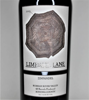 a 750ml bottle of 2019 Limerick Lane Zinfandel from the Russian River Valley of Sonoma County California
