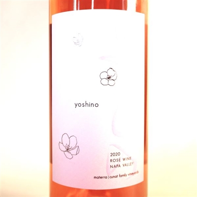 750ml bottle of Yoshino Rose of Malbec by Materra Cunat Family Wines from the Oak Knoll District of Napa Valley California