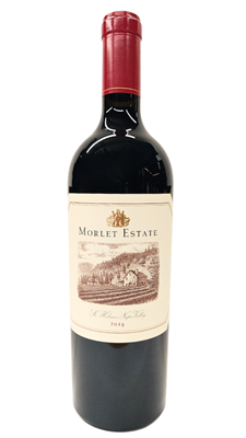 750ml bottle of 2018 Morlet Family Vineyards Cabernet Sauvignon Morlet Estate from the St. Helena AVA of Napa Valley California