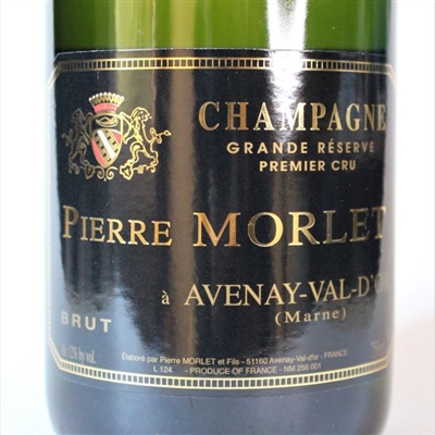 750ml bottle of NV Pierre Morlet Grande Reserve Brut Champagne from the Marne Valley of France