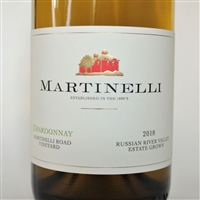 750 ml bottle of Martinelli Family Chardonnay white wine from the Martinelli Road Vineyard in the Russian River Valley of Sonoma County California