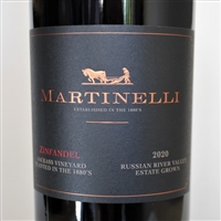 750ml bottle of 2020 Martinelli Jackass Vineyard Zinfandel red wine from Sonoma California