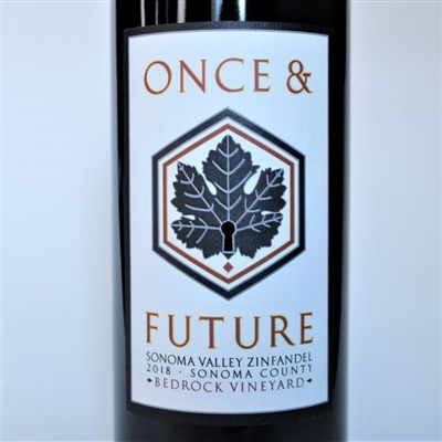 750ml bottle of 2018 Once and Future Bedrock Vineyard Zinfandel from Sonoma Valley California