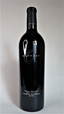 750ml bottle of 2018 Outpost Estate Cabernet Sauvignon from Howell Mountain in Napa Valley California