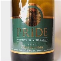750ml bottle of 2020 Pride Mountain Vineyards Chardonnay from Napa and Sonoma County California