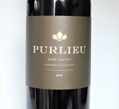 750 ml bottle of 2016 vintage Purlieu Wines Cabernet Sauvignon from the Napa Valley AVA in California