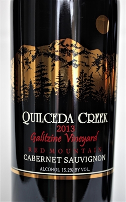 750 ml bottle of 2013 Quilceda Creek Galitzine Vineyard Cabernet Sauvignon from the Red Mountain AVA of Washington State