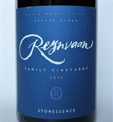 750ml bottle of 2016 Reynvaan Stonessence Esate Syrah from the Walla Walla Valley of Washington state