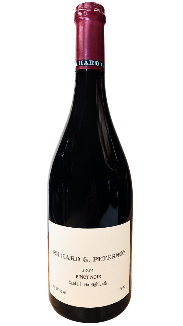 750ml bottle of 2024 Richard G. Peterson Pinot Noir from the Santa Lucia Highlands of Monterey County California USA