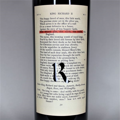 750ml bottle of 2018 Realm Cellars The Bard Proprietary blend of Cabernet Sauvignon  Merlot and Petit Verdot from Napa Valley California