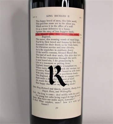 750ml bottle of 2019 Realm Cellars The Bard Proprietary blend of Cabernet Sauvignon  Merlot and Petit Verdot from Napa Valley California