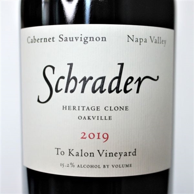 750 ml bottle of Schrader Cellars Heritage Clone Beckstoffer To Kalon Vineyard Cabernet Sauvignon from Napa Valley in California