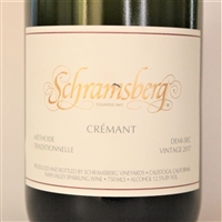 750ml bottle of 2017 Schramsberg CrÃ©mant Demi-Sec sparkling wine from the Napa Valley of California