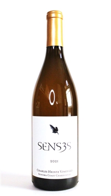 750ml bottle of 2021 Senses Chardonnay from the Charles Heintz vineyard on the Sonoma Coast of California
