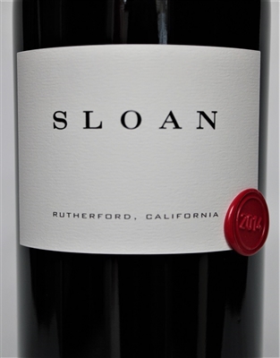 750ml bottle of 2014 vintage Sloan Estate proprietary red wine blend of Cabernet Sauvignon and Merlot from the Rutherford AVA of Napa Valley California