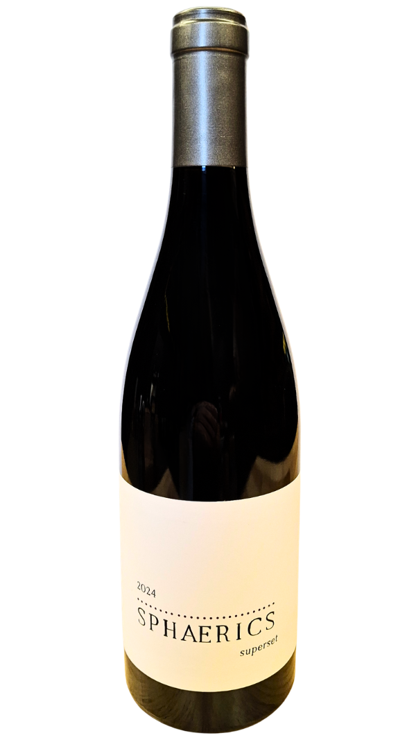 750ml bottle of 2024 Sphaerics superset Pinot Noir from the Sonoma Coast of California