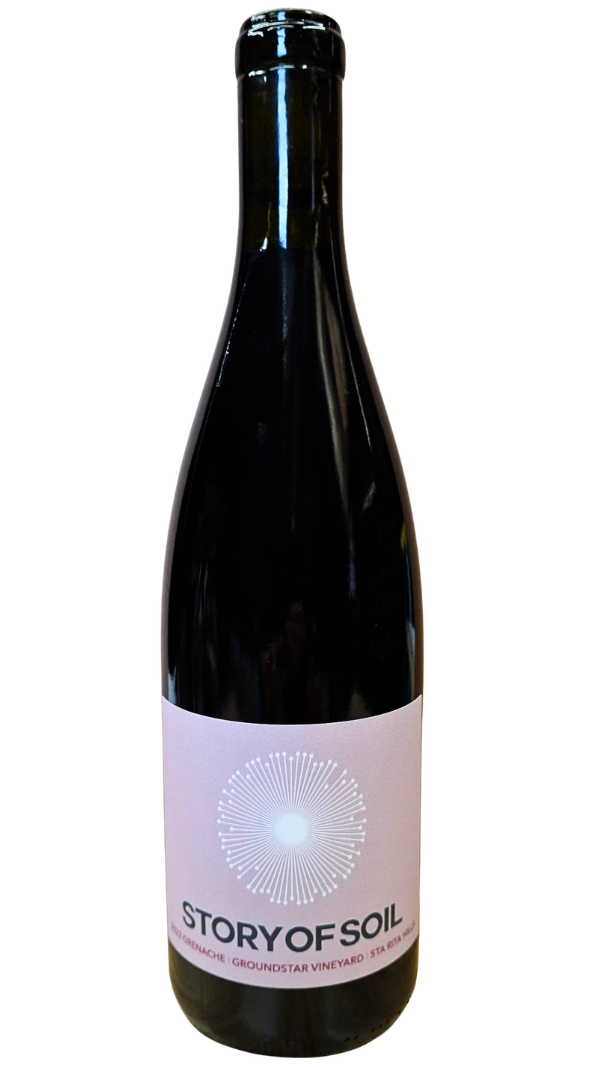 750ml bottle of 2023 Story of Soil Grenache from the Grounsatar Vineyard in Sta Rita Hills AVA of California